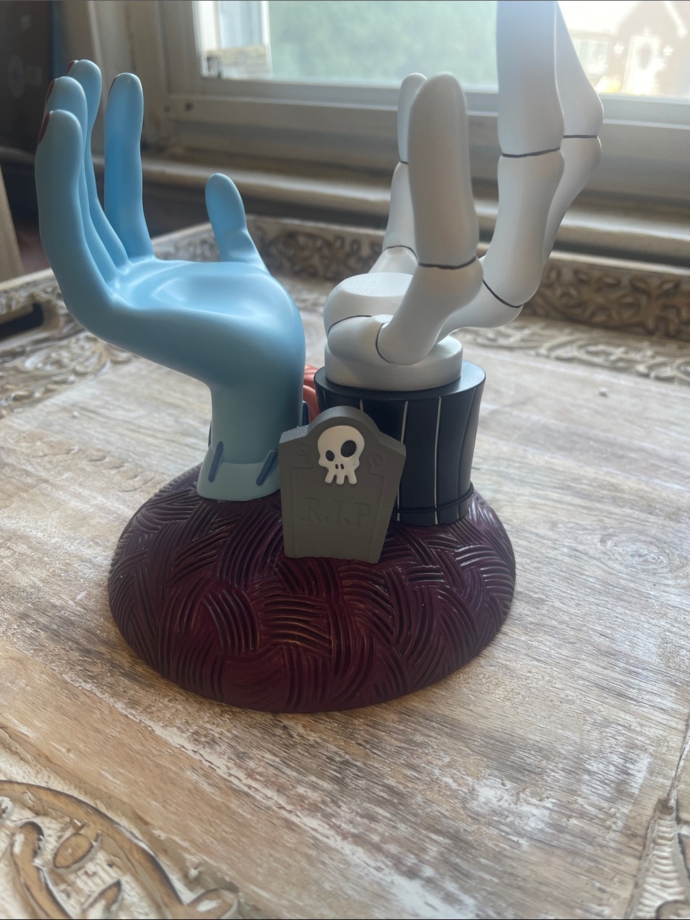 Bath & Body Works Blue Zombie & White Skeleton Hand Jewelry Stand